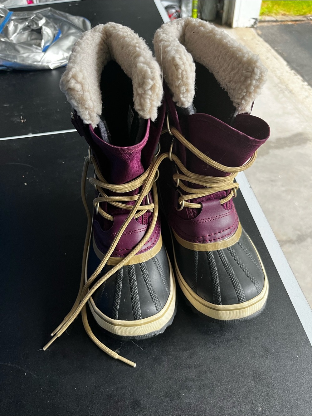 Sorel Women's Burgundy and Black Waterproof Winter Boots
